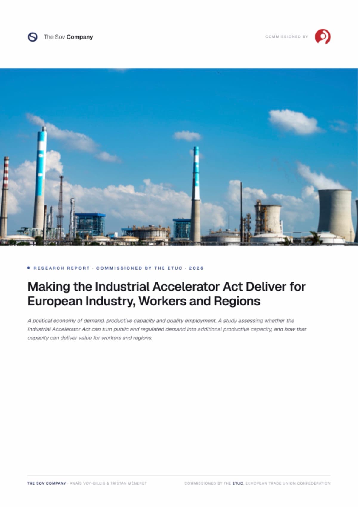 Couverture du rapport Making the Industrial Accelerator Act Deliver
